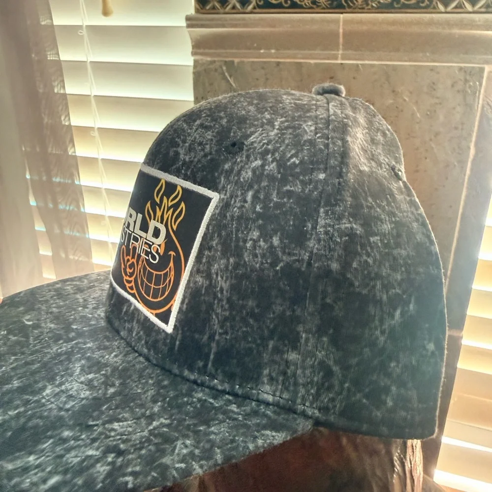 Black Washed Logo Snapback Hat